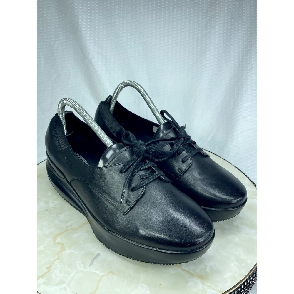 MBT Leather Rocker Sole Oxford Walking Shoes Women 9-9.5 Black Orthopedic Comfy